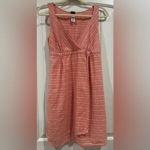 Patagonia pink stripped wrap dress with pockets women’s size 4